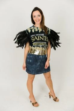 Fringe Co Party Tees Saints Long Feather Sleeve Party Tee