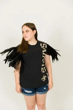 Fringe Co Saints Feather Sleeve Party Tee