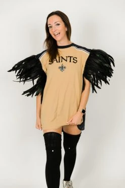 Fringe Co Saints Feather Sleeve Party Tee Party Tees