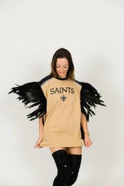 Fringe Co Saints Feather Sleeve Party Tee Party Tees