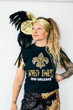 Fringe Co Gold Metallic With Black Feather Trim Party Wrap Party Wraps