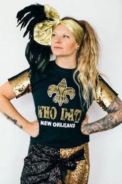 Fringe Co Gold Metallic With Black Feather Trim Party Wrap Party Wraps