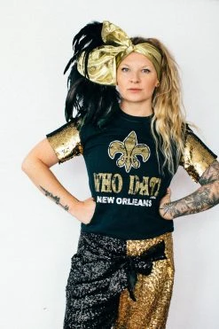 Fringe Co Gold Metallic With Black Feather Trim Party Wrap Party Wraps