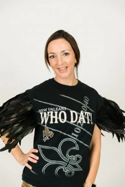 Fringe Co Saints Feather Sleeve Party Tee