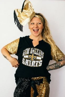 Fringe Co Gold Metallic With Black Fringe Trim Party Wrap