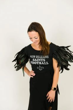 Fringe Co Saints Feather Sleeve Party Tee Party Tees