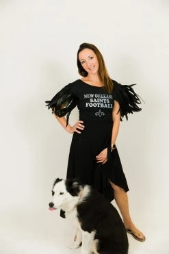 Fringe Co Saints Feather Sleeve Party Tee Party Tees
