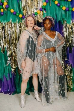 Fringe Co Sheer Star Short Caftan