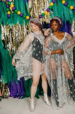 Fringe Co Caftan Club Collection Sheer Star Long Caftan