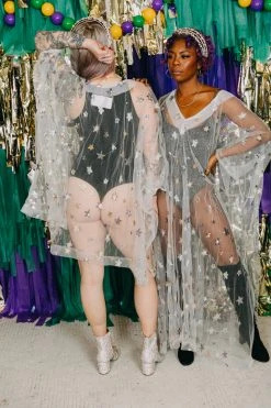 Fringe Co Sheer Star Short Caftan