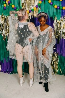 Fringe Co Sheer Star Short Caftan