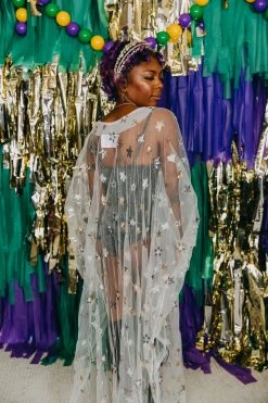 Fringe Co Caftan Club Collection Sheer Star Long Caftan