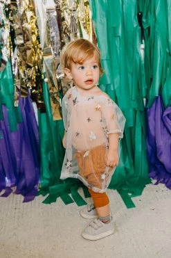 Fringe Co Sheer Sequin Star Kid's Caftan