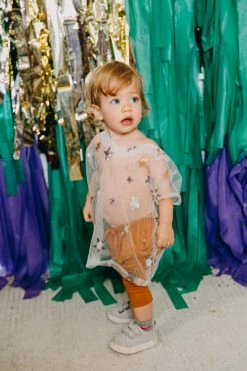 Fringe Co Sheer Sequin Star Kid's Caftan