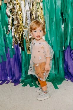Fringe Co Sheer Sequin Star Kid's Caftan