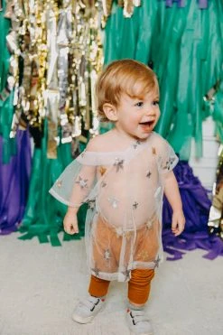 Fringe Co Sheer Sequin Star Kid's Caftan