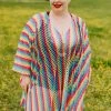 Fringe Co Caftan Club Collection Rainbow Mesh Short Caftan