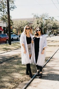 Fringe Co Silver Sequin Diamond Duster Sequin Duster Jackets