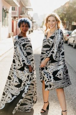 Fringe Co Silver Sequin Embroidered Long Caftan Caftan Club Collection