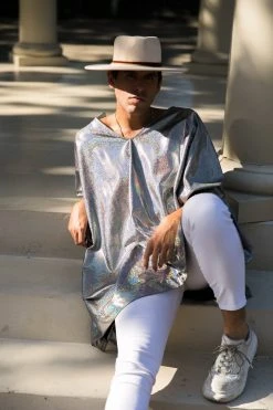 Fringe Co Caftan Club Collection Silver Holographic Short Caftan 9 Fringe Co Caftan Club Collection Silver Holographic Short Caftan