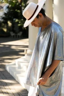 Fringe Co Caftan Club Collection Silver Holographic Short Caftan 13 Fringe Co Caftan Club Collection Silver Holographic Short Caftan