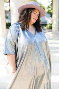 Fringe Co Caftan Club Collection Silver Holographic Long Caftan 11 Fringe Co Caftan Club Collection Silver Holographic Long Caftan