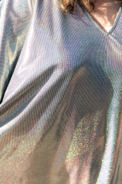 Fringe Co Caftan Club Collection Silver Holographic Long Caftan 15 Fringe Co Caftan Club Collection Silver Holographic Long Caftan