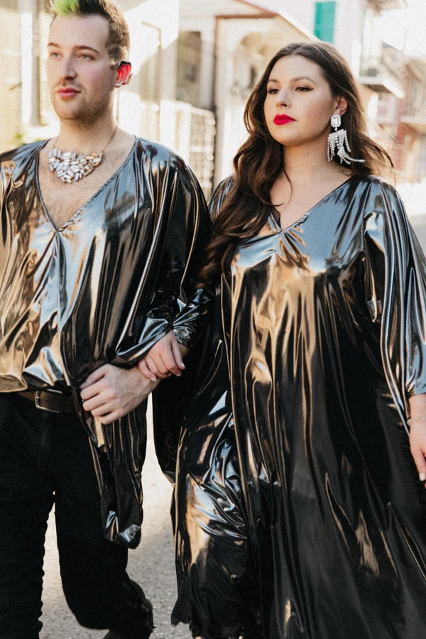 Fringe Co Silver Metallic Lame Long Caftan Caftan Club Collection 14 Fringe Co Silver Metallic Lame Long Caftan Caftan Club Collection