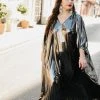 Fringe Co Silver Metallic Lame Long Caftan Caftan Club Collection