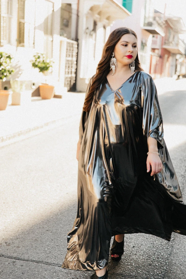 Fringe Co Silver Metallic Lame Long Caftan Caftan Club Collection 1 Fringe Co Silver Metallic Lame Long Caftan Caftan Club Collection