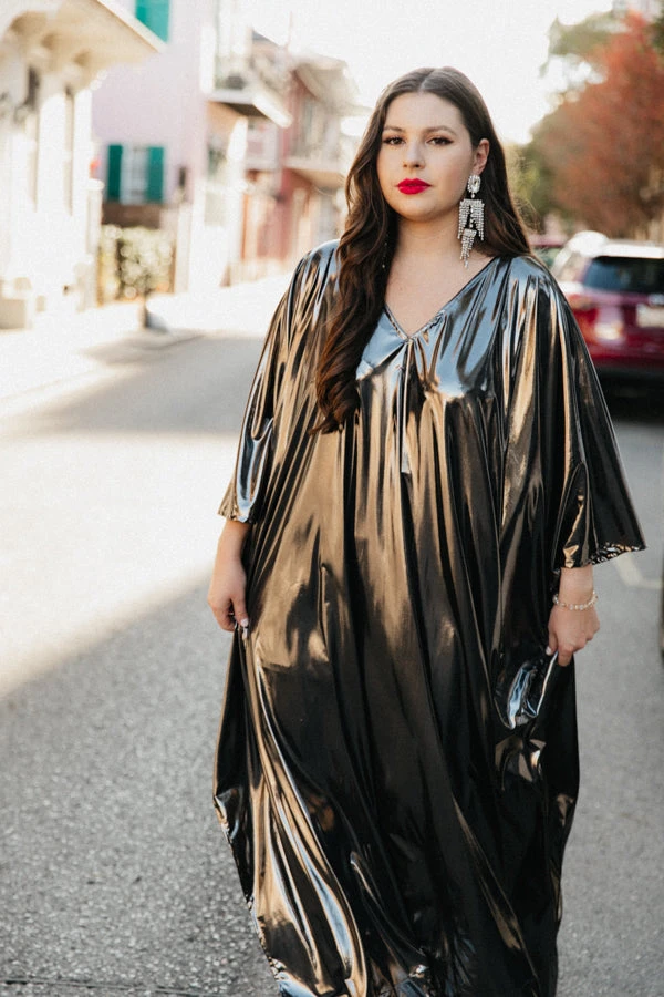 Fringe Co Silver Metallic Lame Long Caftan Caftan Club Collection 7 Fringe Co Silver Metallic Lame Long Caftan Caftan Club Collection