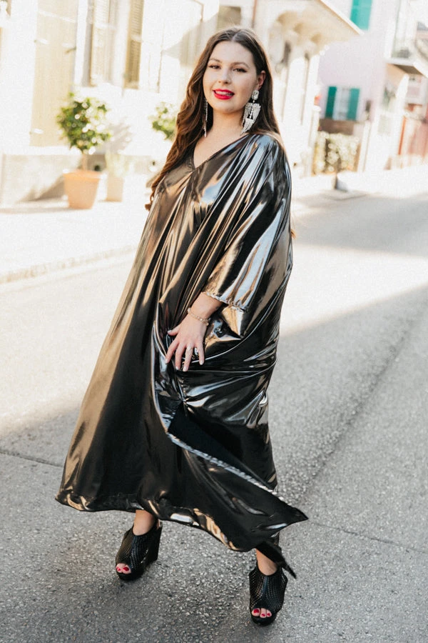 Fringe Co Silver Metallic Lame Long Caftan Caftan Club Collection 11 Fringe Co Silver Metallic Lame Long Caftan Caftan Club Collection
