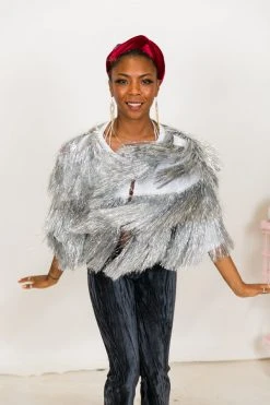 Fringe Co Totally Tinsel Collection Silver Totally Tinsel Jacket