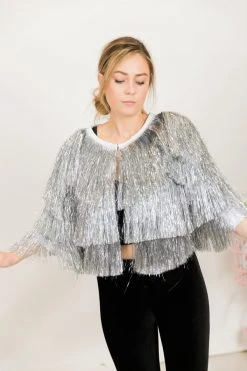 Fringe Co Totally Tinsel Collection Silver Totally Tinsel Jacket 13 Fringe Co Totally Tinsel Collection Silver Totally Tinsel Jacket