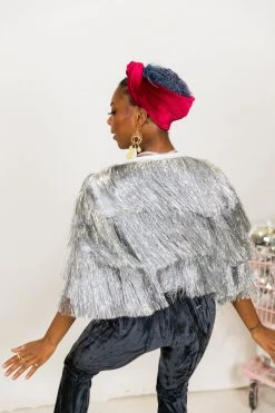 Fringe Co Totally Tinsel Collection Silver Totally Tinsel Jacket 16 Fringe Co Totally Tinsel Collection Silver Totally Tinsel Jacket