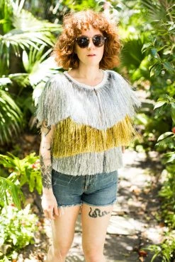 Fringe Co Gold And Silver Tinsel Vest 8 Fringe Co Gold And Silver Tinsel Vest