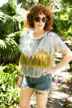 Fringe Co Gold And Silver Tinsel Vest 10 Fringe Co Gold And Silver Tinsel Vest
