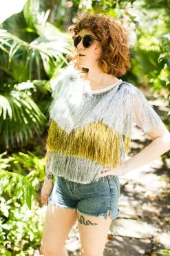Fringe Co Gold And Silver Tinsel Vest 11 Fringe Co Gold And Silver Tinsel Vest