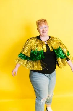 Fringe Co The Lucky Green And Gold Tinsel Jacket