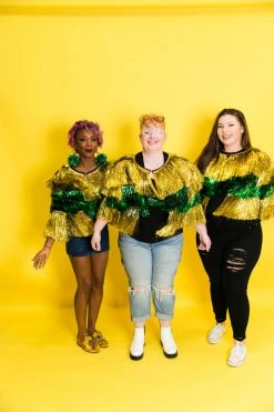 Fringe Co The Lucky Green And Gold Tinsel Jacket