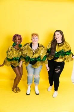Fringe Co The Lucky Green And Gold Tinsel Jacket