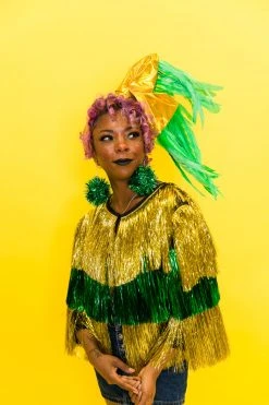 Fringe Co The Lucky Green And Gold Tinsel Jacket