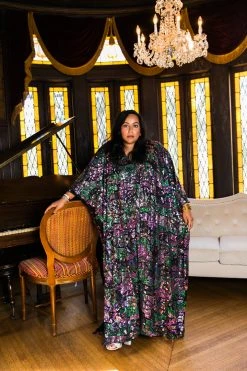 Fringe Co Colorful Stained Glass Sequin Long Caftan Caftan Club Collection