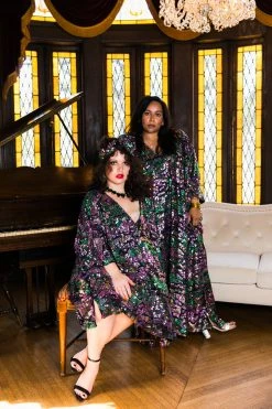 Fringe Co Colorful Stained Glass Sequin Long Caftan Caftan Club Collection