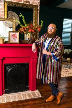 Fringe Co Sequin Rainbow Stripe Duster Sequin Duster Jackets