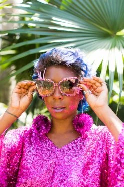 fringe co shop 31 Fringe Co Multicolored Oversize Cat EyeRhinestone Sunglasses Shop Spring Sparkles