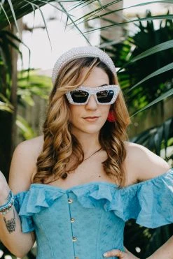 Fringe Co Shop Spring Sparkles White Rhinestone Headband