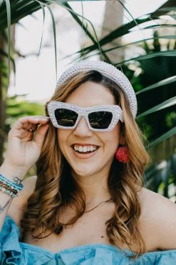 Fringe Co Shop Spring Sparkles White Rhinestone Headband