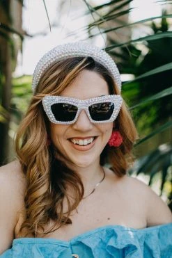 Fringe Co Shop Spring Sparkles White Rhinestone Headband