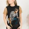 Fringe Co Keith Urban Gold Diamond Sequin Sleeve Party Tee